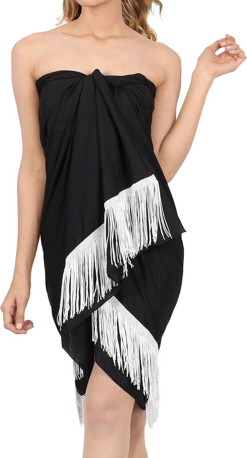 LA LEELA lámina de Oro Halloween Negro último diseño de natación Pareo