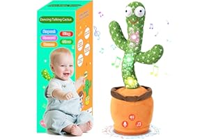 TWORIVER Dancing Talking Cactus Toy for Baby Toddler, Boys Girls Gifts Singing Mimicking Recording Repeating You Say Baby Toys with 120 English Songs