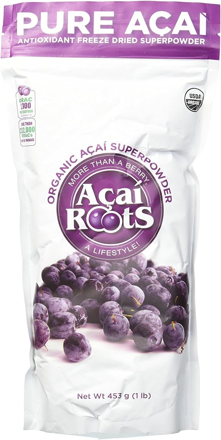 Pure All ACAI USDA Organic Super Powder 100% Vegan Sugar Gluten and Dairy Free (1 lbs (453 g))