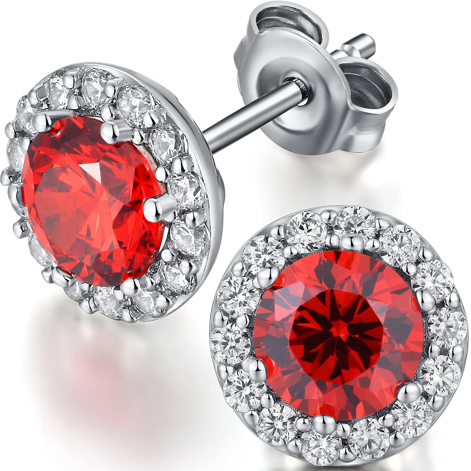 Men Stud Earrings Diamond Earrings Cubic Zirconia Earrings Diamond Studs Stud Earrings for Men Halo Sterling Silver Diamond Earrings CZ Stud Earrings Men Earrings Stud Fake Diamond Earrings for Women