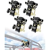 Ladder Rack Ratchet Straps with J-Hook (4PCS), Cargo Buckle Rack Lock Strap | 2" Black Round Tube Mount, 1.5" Wide x 7.5' Long Black Retractable Ratchet Tie Down Strap Roof Rack, 500 lbs Load Heavy Duty