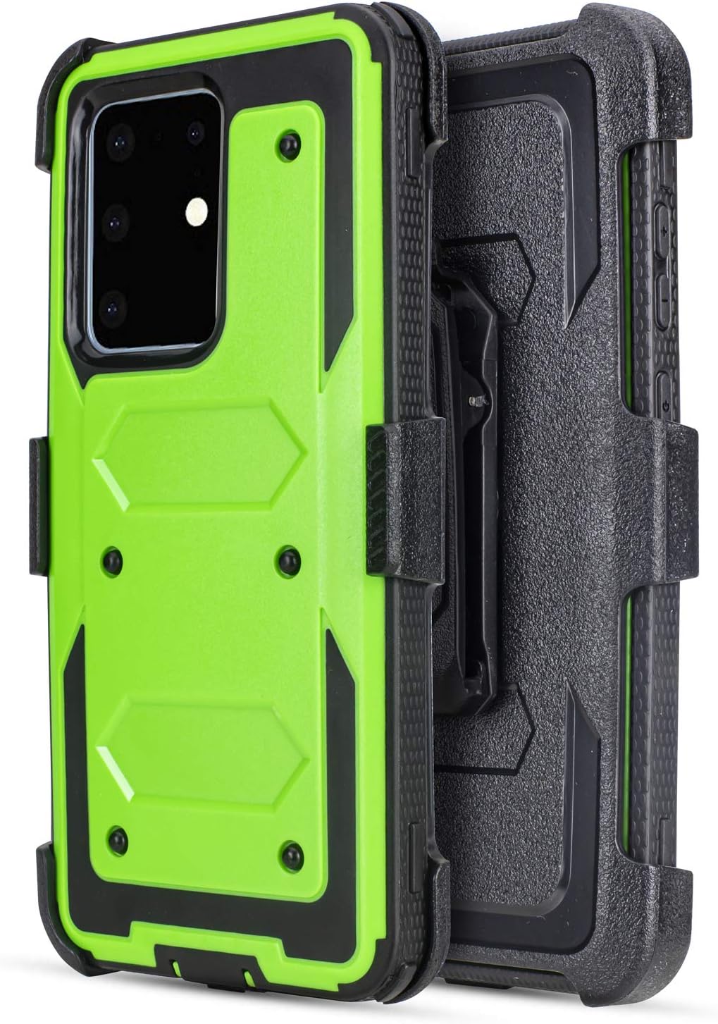for Samsung Galaxy S20 Plus G985 Case, Belt Clip Holster Kickstand Shockproof Hard PC Soft TPU Heavy Duty Military Age Belt Clip Full Protective Case for Samsung Galaxy S20 Plus 6.7 inch (Green)