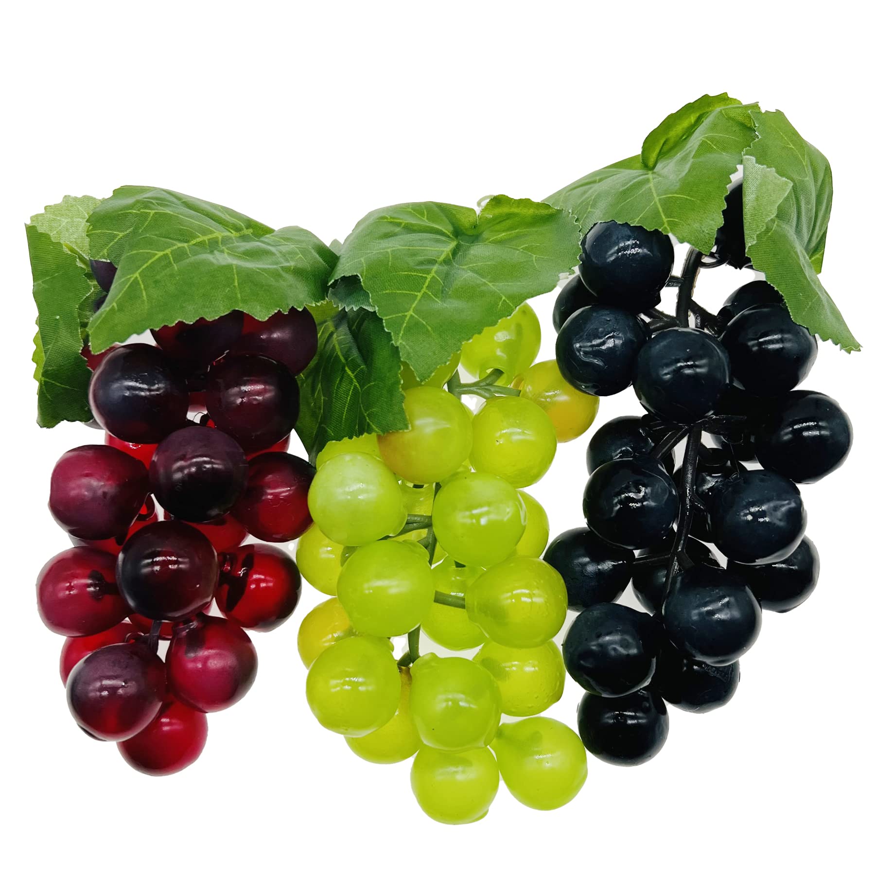 Woohome Artificial Grapes Set, 3 Pack Simulation Hanging Ornaments for Wedding Party Home Decoration Photo Props