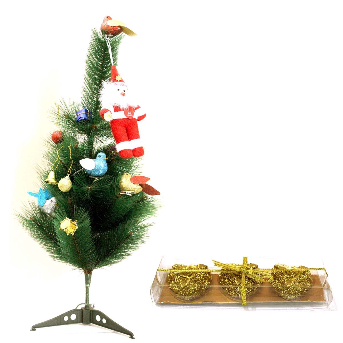 Buy Christmas Tree With Decorative Items 1 Pc Big Santa Soft Toy