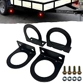 All Star Truck Parts 4 Pack 2" Round Marker Light Mounting Bracket [L Shaped] [3mm Black Powder Coated Steel] [Ultra Sturdy] [Versatile Mounting] for 2" Round Trailer Marker Lights On Truck Trailer RV