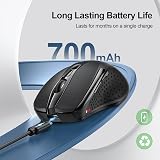 TECKNET Bluetooth Mouse Rechargeable Tri-Mode 4800DPI Silent 6 Button Black view 2