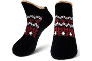 CaiDieNu Fuzzy Slipper Socks for Men Women with Grippers, House Slippers Winter Cozy Warm Thick Non-Slip Fuzzy Thermal Socks