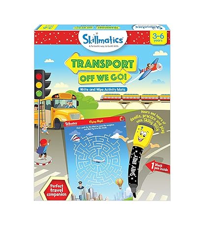 Skillmatics Educational Game: Transport Off We Go (3-6 Years) | Fun Learning Activities Kids (Blue)