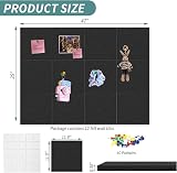 Bigingjia 12 Pack Felt Bulletin Board with Adhesive Tabs & 60 Pins view 2