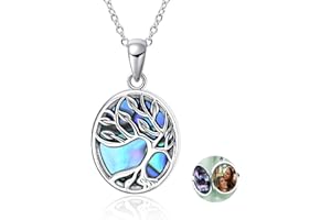 ONEFINITY Tree of Life Locket Necklace Sterling Silver Locket Necklace That Holds Pictures Tree of Life Locket Pendant for Wo