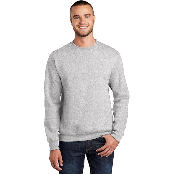 Port & Co Core Fleece Crewneck Sweatshirt-PC78-S-Ash at Amazon