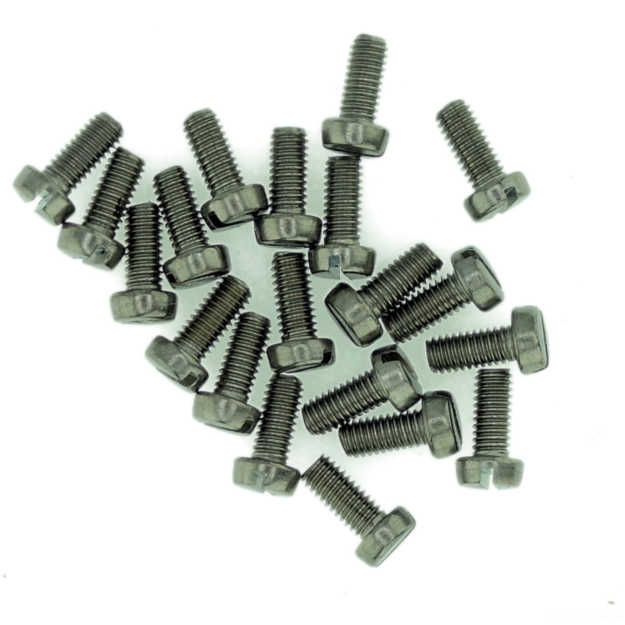 M1 (1mm x 5mm) Slot Cheese Machine Screw (Bolt) - Stainless Steel (A2) (Pack of 20)