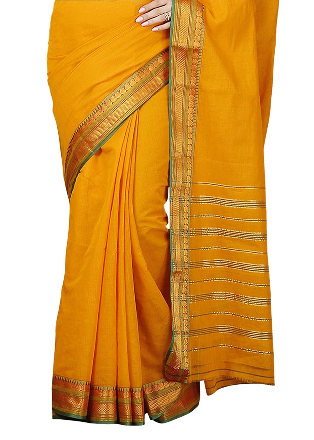 pavecha's women's venkatagiri cotton saree (mk4108, gold)