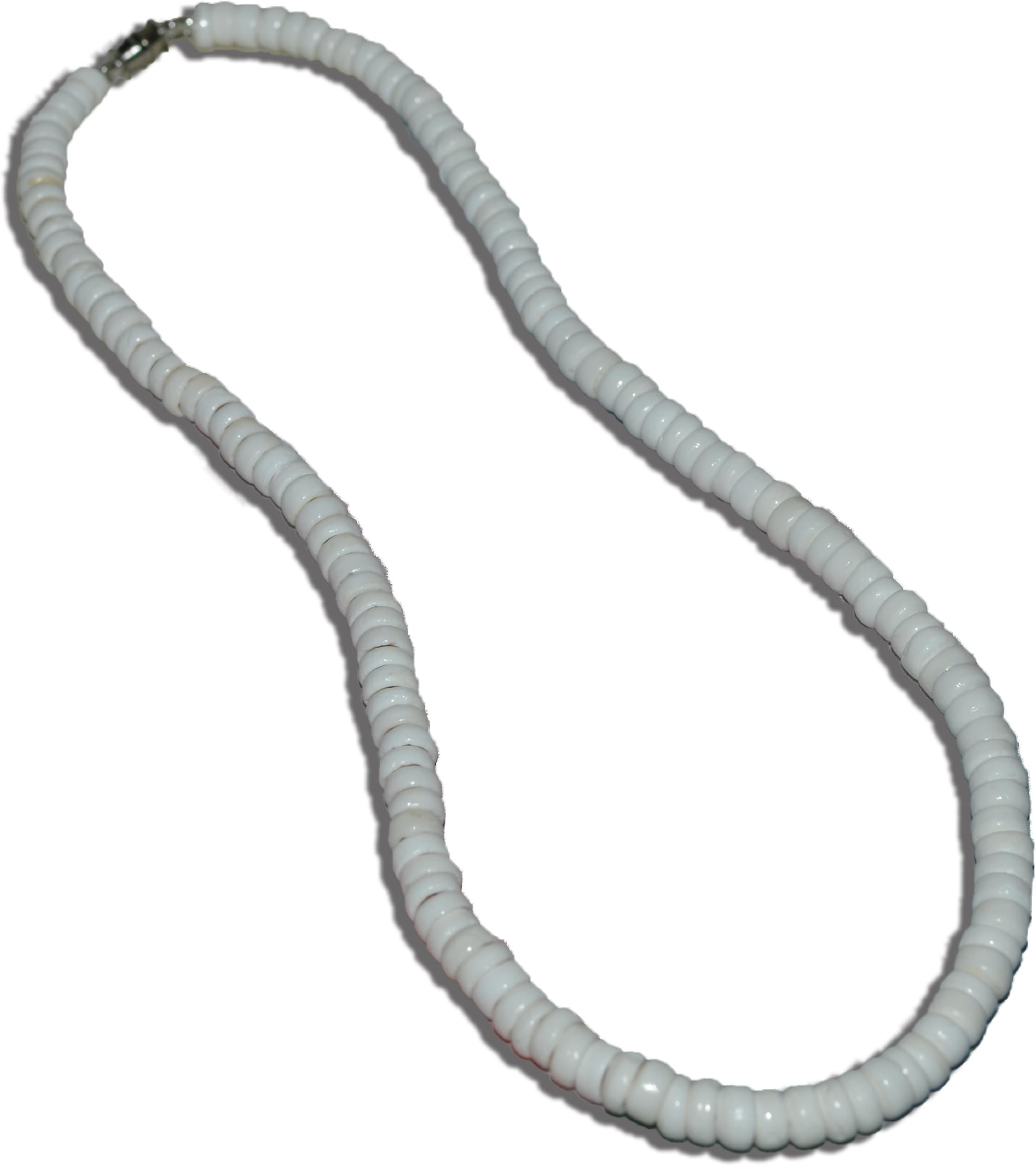 Native Treasure - Genuine White Royal Puka Shell Choker Hawaiian Necklace- 1/4" Shells - 18" Inch