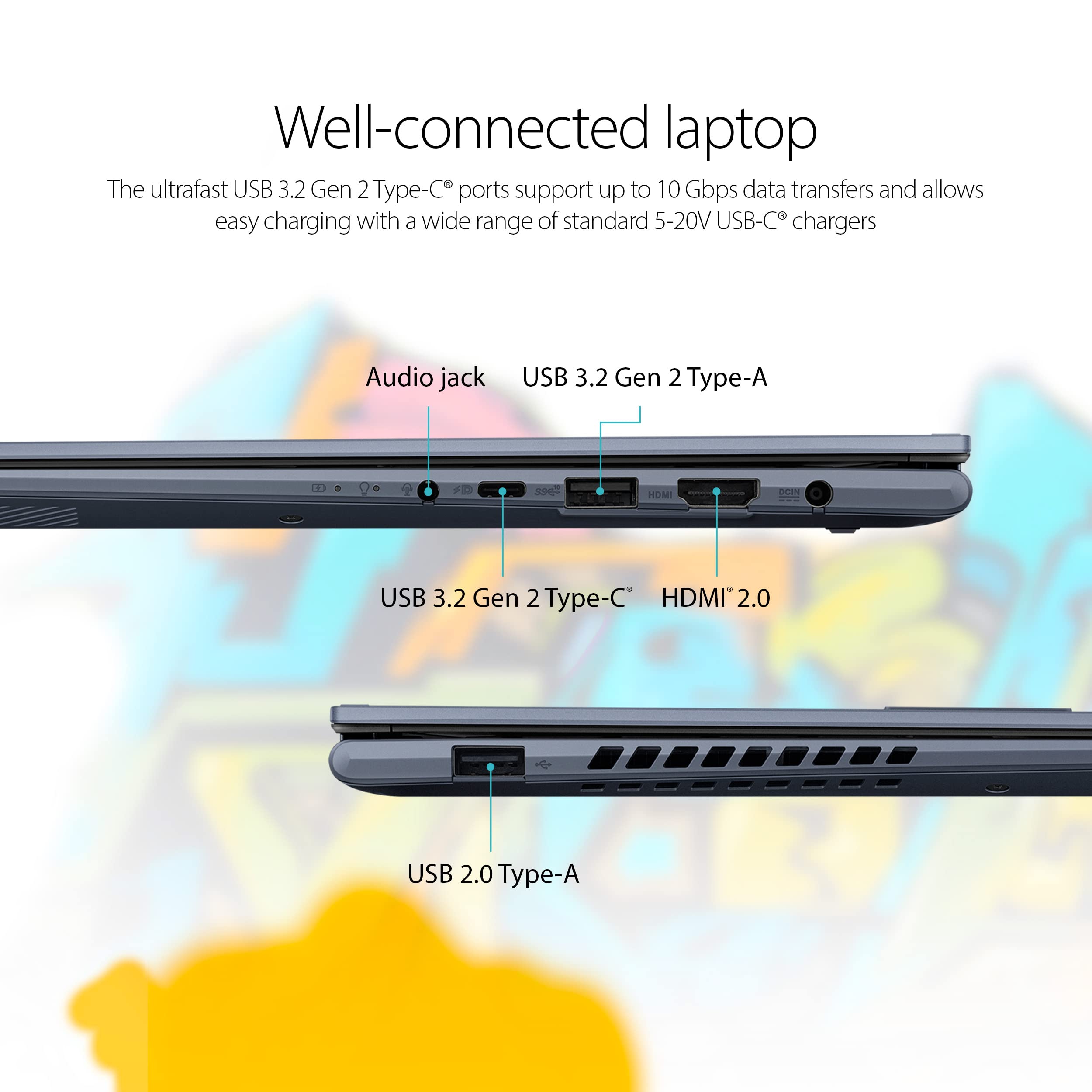 ASUS Vivobook S 14 Flip 14” WUXGA 16:10 Touch Display, AMD Ryzen 7 5800H CPU, 8GB RAM, 512GB SSD, NumberPad, FingerPrint Sensor, Windows 11 Home, Quiet Blue, TN3402QA-AS74T