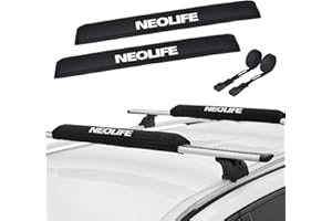WONITAGO Soft Roof Rack Pads with Two 15 Ft Tie Down Straps for Surfboard, SUP Paddleboard, Snowboard, 28/34inch (Pair)
