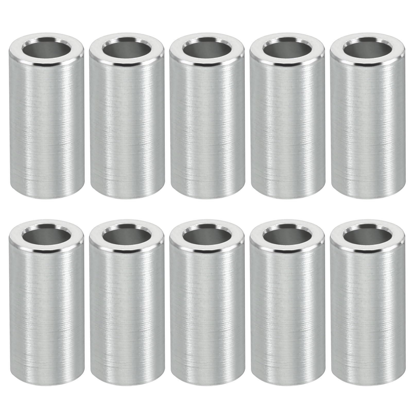 PATIKIL M4 Aluminum Spacers, 10 Pcs Metal Spacer Aluminum 4.1mm ID x 7mm OD x 14mm L Aluminum Spacer Screw Standoff Round for 5/32inch or M4 Screw Bolts