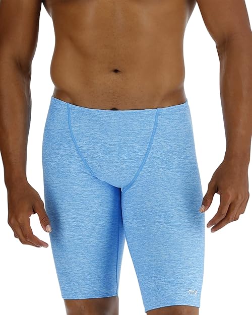 TYR Men's Solid Durafast Jammer Swim Suit Sky Blue