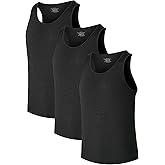 COLORFULLEAF Mens Undershirts Bamboo Rayon Tank Tops Men Crew Neck Stretchy Sleeveless Tank Shirts 3 or 6 Pack