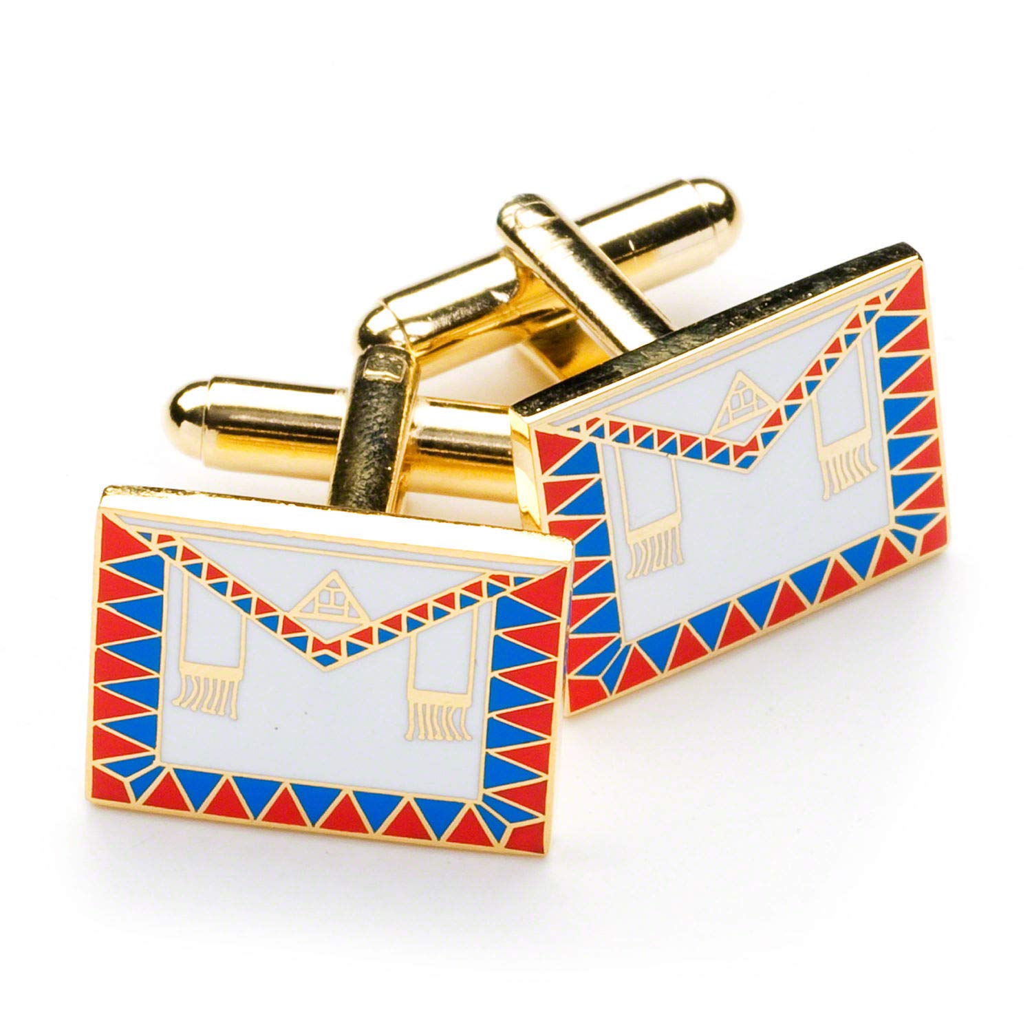 THE MASONIC COLLECTION - Royal Arch Companions Apron Cufflinks for Men - Gold Plated - Comes in Cufflink Box/Velvet Pouch - Freemason Gifts for Men