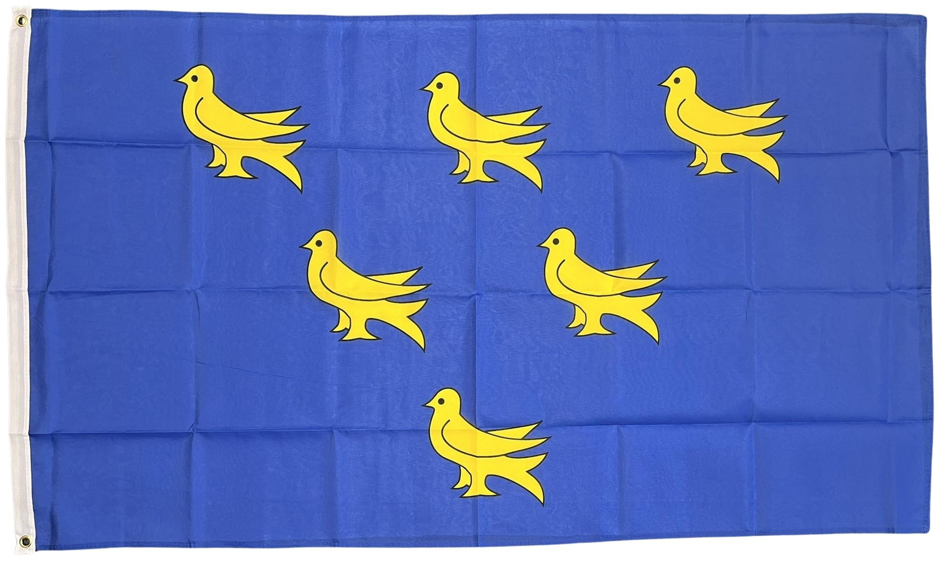 NWFlags Sussex Flag 5ft x 3ft | Outdoor Heavy 110d Knitted Polyester | 5x3 Sussex English County Heavy Duty Strong Flag for Garden Flagpole with 2 metal eyelets