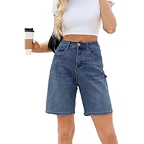 SweatyRocks Women's Casual High Rise Jean Shorts Straight