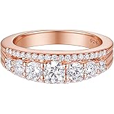 Newshe Jewellery Eternity Ring Wedding Band for Women 925 Sterling Silver Round White Cubic Zirconia Engagement Size 4-13
