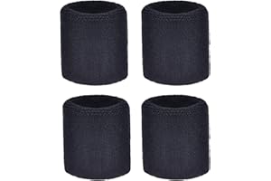 Magicorange 2 Pair Wrist Sweatbands for Kid Sports Wristbands, Stretchy & Sweat Absorbing Cotton Terry Cloth Wristband for Tennis Football Basketball