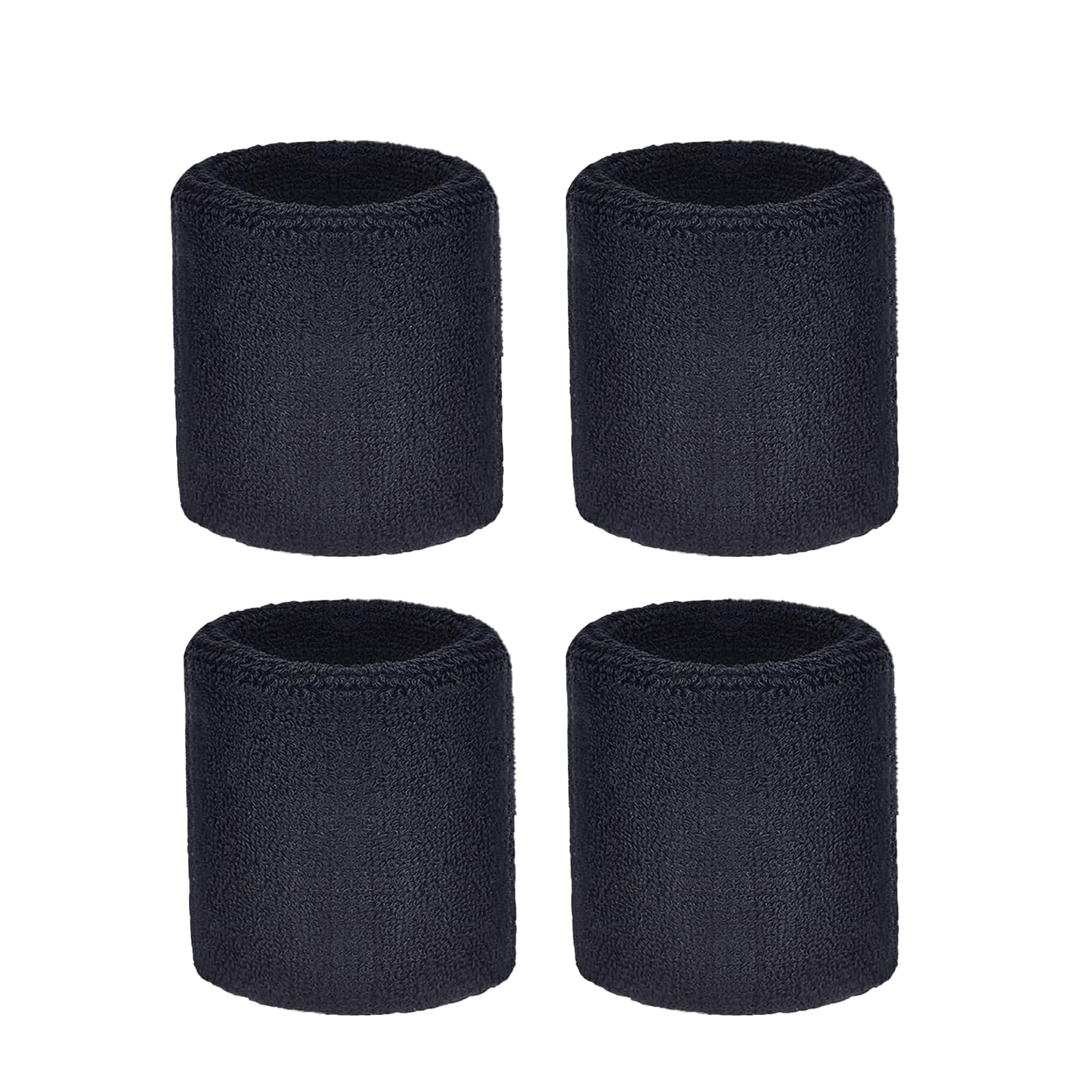 Photo 1 of Magicorange 2 Pair Wrist Sweatbands for Kid Sports Wristbands, Stretchy & Sweat Absorbing Cotton Terry Cloth Wristband for Tennis Football Basketball (Black, 2.36x2.36inch)