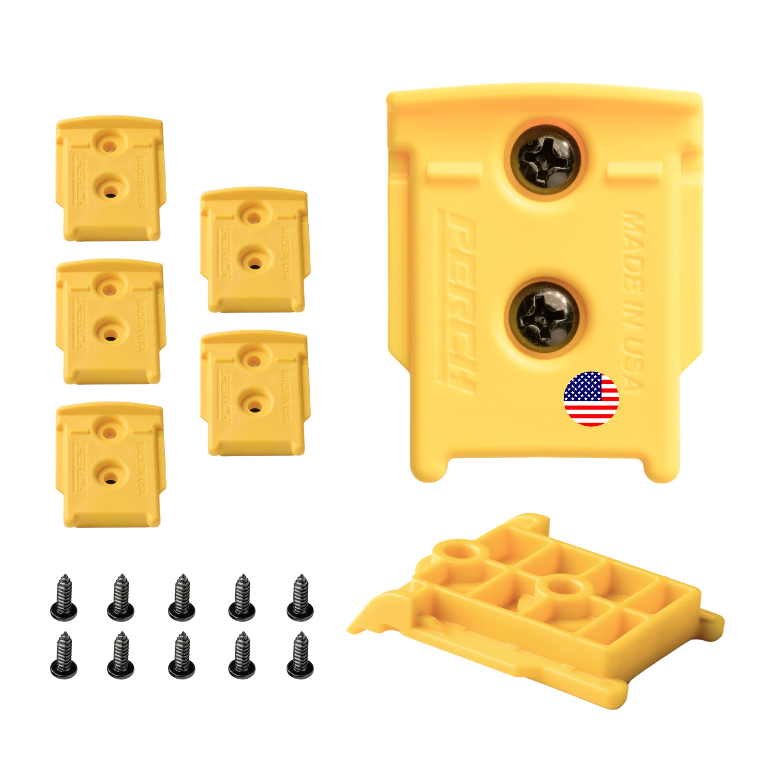Photo 1 of PERCH 6 Pack Tool Holder Wall Mount for DeWalt 20v/60v Cordless Tools - Snap Fit Drill Holder Wall Mount for DeWalt Tool Hanger with 12 Screws - Easy to Install, Screw in and Lock