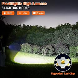 3Pack Rechargeable Flashlights, Tactical Flashlight