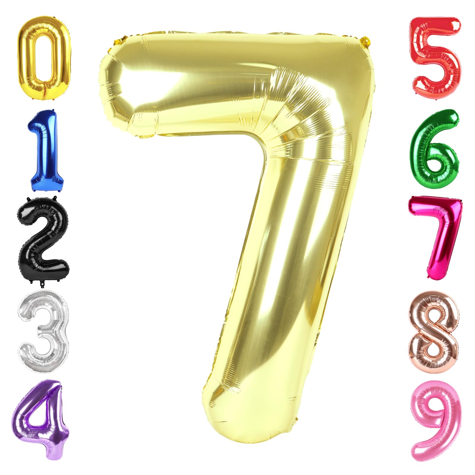 Photo 1 of 40 Inch Champagne Gold Number 7 Balloon, Giant 7 Number Balloons for 7th Birthday Decorations, Party Supplies for Baby Boy Girl, Champagne Gold Party Decor??