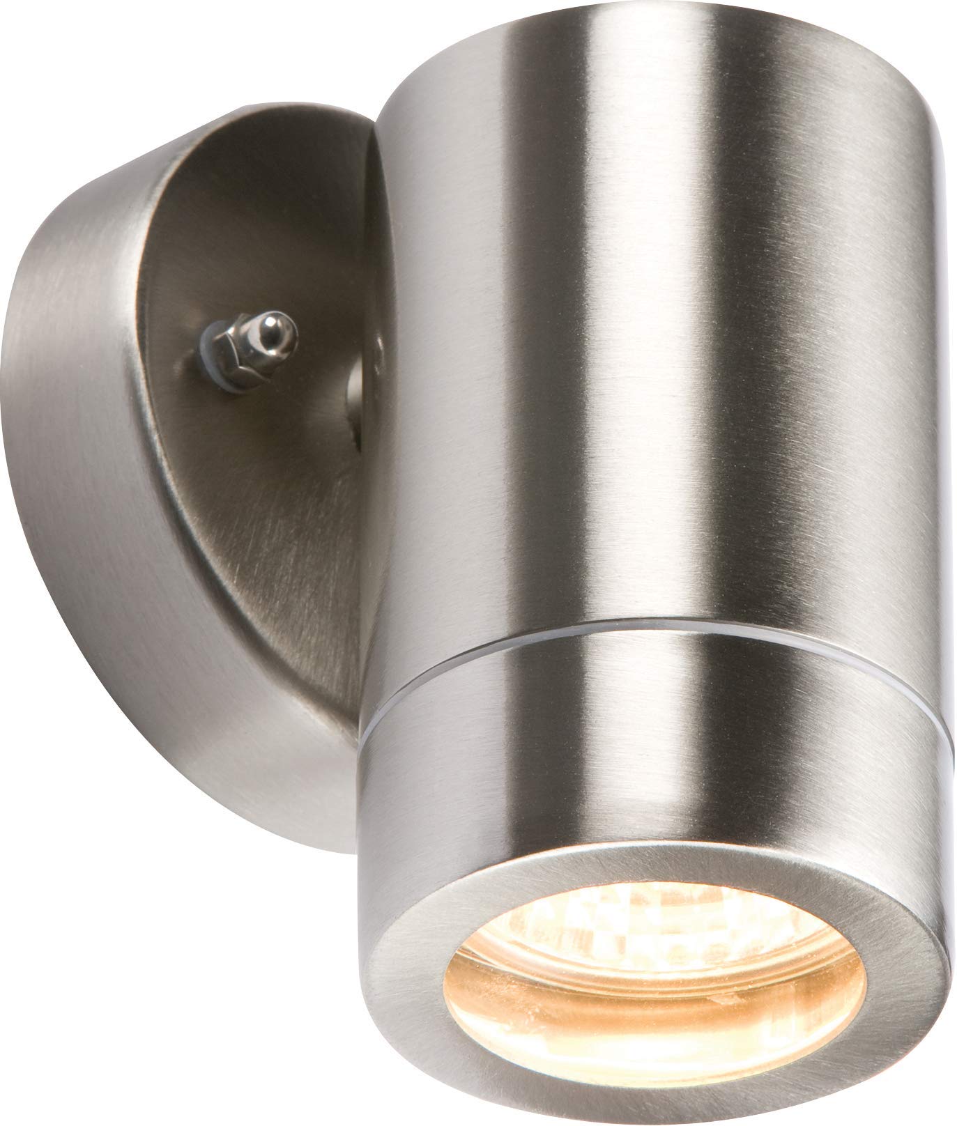 Knightsbridge Outdoor GU10 Fixed Wall Light in Stainless Steel