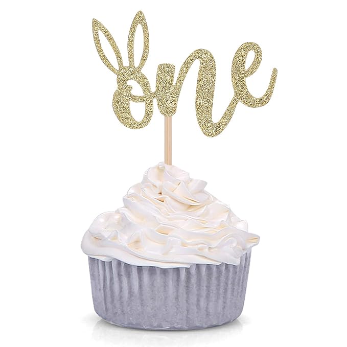 24 Counts Some Bunny Is One Cupcake Toppers Bunny Ear Easter First
