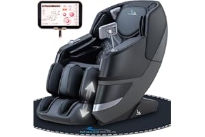 MassaMAX MT339 4D Massage Chair, Full Body Shiatsu Recliner with Auto Extendable Footrest, Zero Gravity, SL Track, Deep Yoga Stretch,15 Modes, AI Voice Control, Foot Rollers, and Heating (Deep Black)