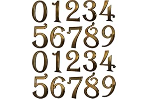 HopeWan Bronze Mailbox Numbers Door Address Sign Stickers for Outside, Stick on Aprtment Office Home Room Doors, Aged Metal Shiny, Waterproof and Durable.(Bronze, 2.75" - Set of 20)