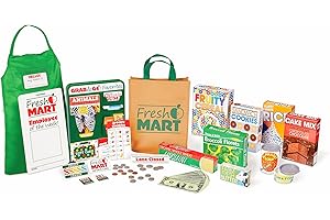 Melissa & Doug Fresh Mart Companion Set, Grocery Store Pretend Play Toys, Toy Kitchen Accessories & Play Food, Preschool Learning Toys for Girls & Boys 3+