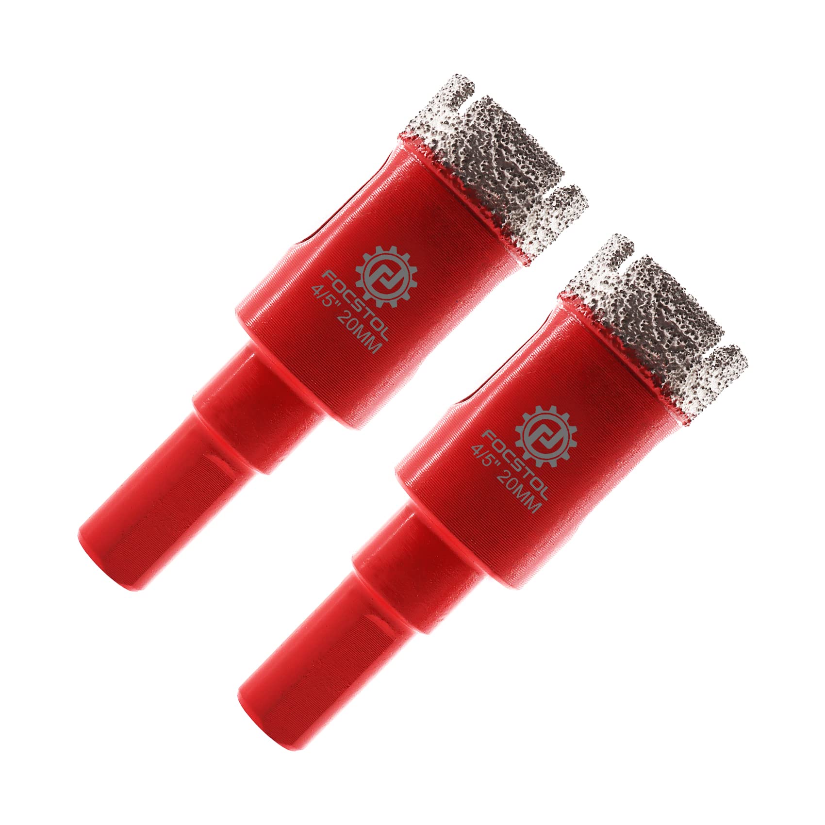 FOCSTOL Diamond Core Drill Bits - 2pcs 20mm Diamond Hole Saw with Triangle Shank for Porcelain Tile Ceramic Granite Marble Quartz — image 1