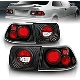 AmeriLite Black Replacement Taillights Set For 96-00 Honda Civic 2 Door Coupe Only - Passenger and Driver Side