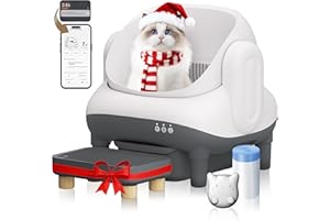 Large Automatic Litter Box Open Top, MeowWhimsy S7 Pro Self Cleaning Litter Box, App Control-No Scoop, Odor-Free, Extra Large Electric Kitty Litter-Boxes for Multi-Cat, Includes Pedal Mat, Bags