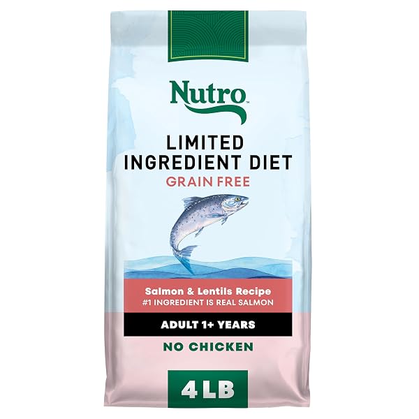 NUTRO LIMITED INGREDIENT DIET DRY DOG FOOD, ADULT DOG FOOD DRY SALMON & LENTILS RECIPE, 4 LBS.