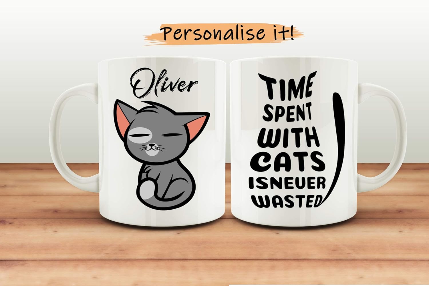 GearBubble Personalized Cat Mug Time Spent