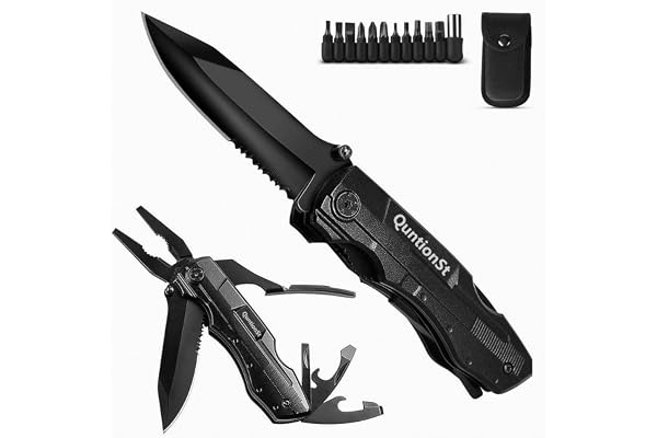 Pocket Multitool with Safety Locking Handy, Gifts for Men, 12 in 1 Multi Tool with Pliers Knife Bottle Opener Screwdriver Saw