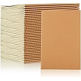 MIVIDE 50 Pack A5 Kraft Notebooks Bulk, 8.3” x 5.5” Lined Paper Journal Notebooks, 30 Sheets 60 Pages, Lined Travel Notebooks for Writing, Making Plans, School Office Supplies