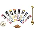 50 BEANIES Mixed Flavour Instant Coffee Sticks with a beautiful brass Teaspoon