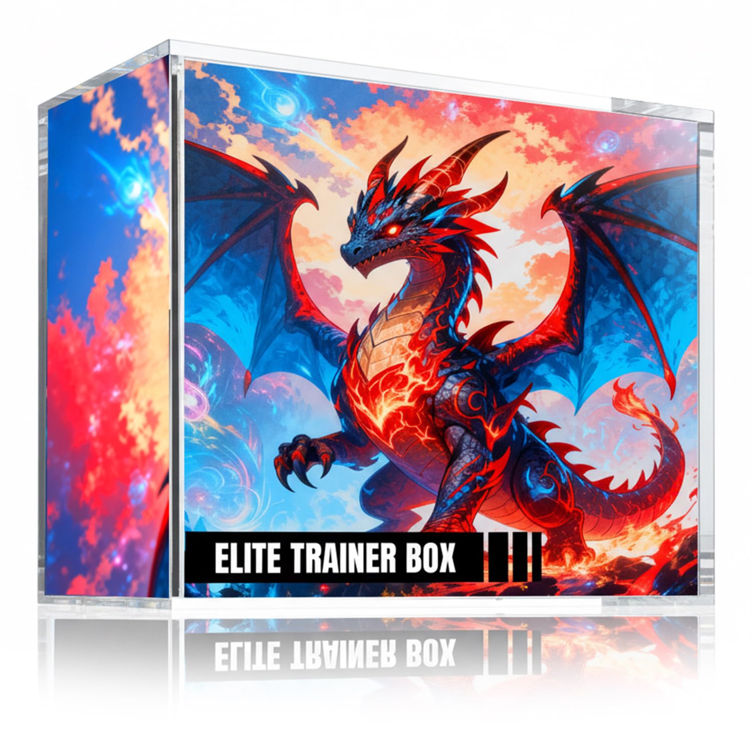 Wigearss Acrylic Display Case for Elite Trainer Box (ETB) - 5mm Thick UV Protection Magnetic Lid - Clear Protective Storage Box for TCG Collectibles & Trading Cards (Internal: 19x16.8x9cm)