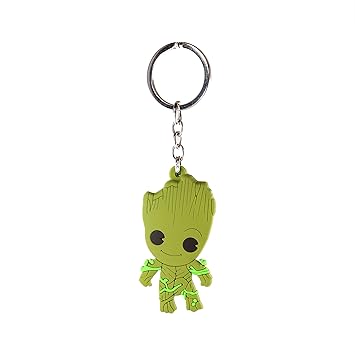 AVI Techpro Doublesided Rubber Keychain with Green Color Groot Design (Pack of 1)