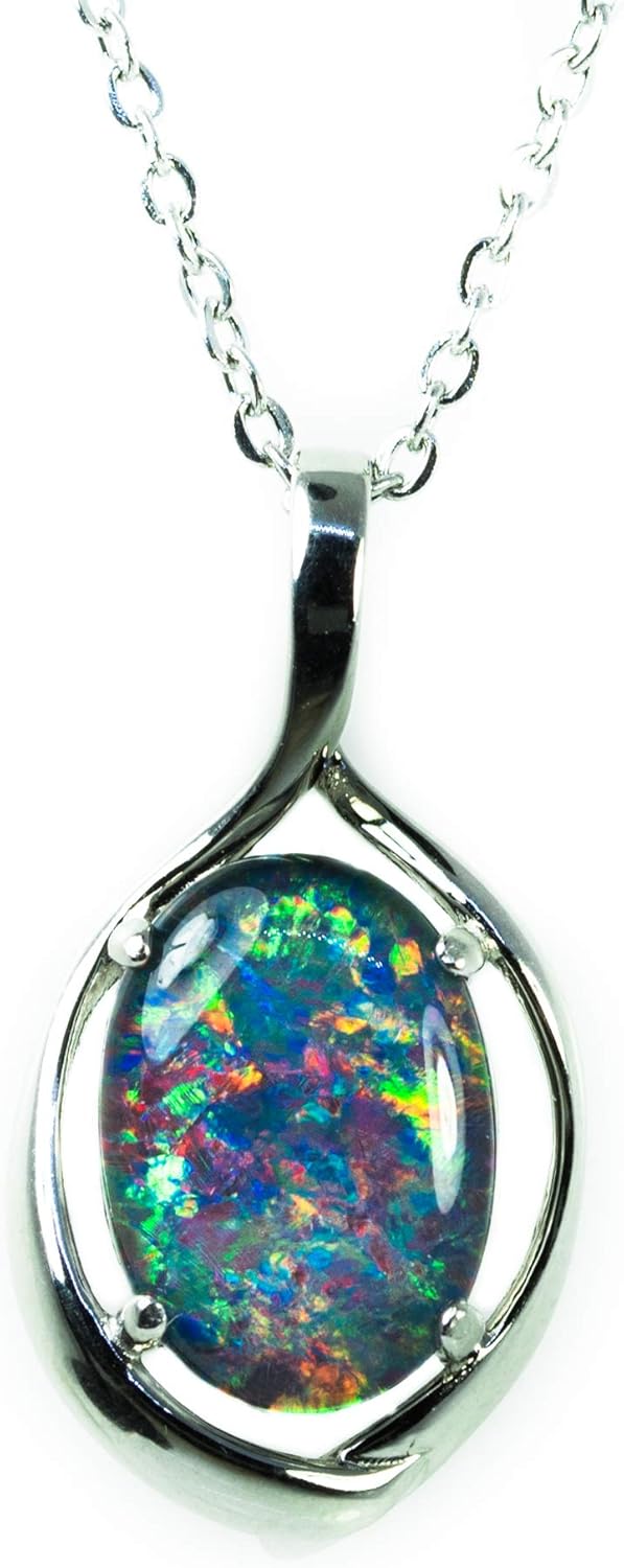 Amazon.com: Genuine Opal Necklace - Real Authentic Australian Triplets