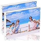 JUOIFIP 2 Pack 11x14 Acrylic Picture Frame,Clear Double Sided Magnetic Frames With Stand,Frameless Floating Frame for Artwork Poster Certificate Document