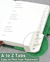 WEMATE Password Book with Lock 600+ Entries Alphabetical Tabs Grass Green view 4
